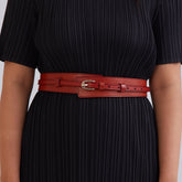Woman in cream, loose-fit co-ord, front view